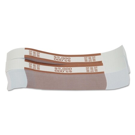 Coin-Tainer Currency Straps, Brown, 5,000 i, PK1000 216070I09